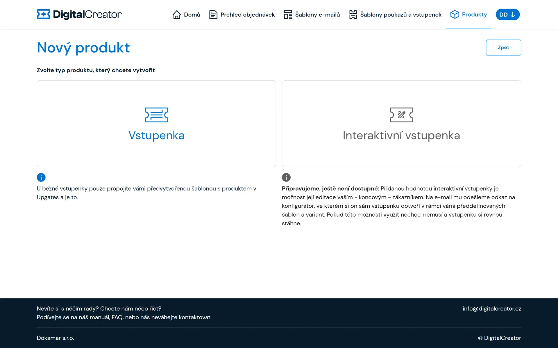 Přes náš Digital Creator e-shopy můžou prodávat vstupenky. A co je ještě nového?