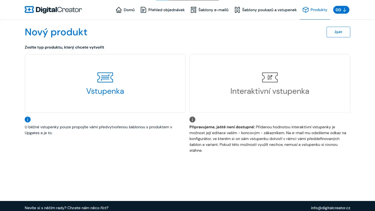 Přes náš Digital Creator e-shopy můžou prodávat vstupenky. A co je ještě nového?